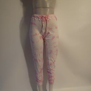 NWT Womens T2love Pink White Tie Dye Jogger Sweatpants M *